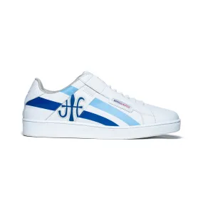 Women's Icon Cross White Blue Leather Sneakers 92901-055