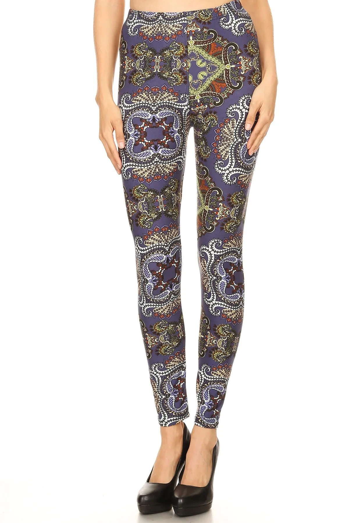 Women's Plus Abstract Fish Undersea Pattern Printed Leggings