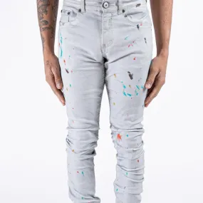 ZENOS WORD JEANS WHITE