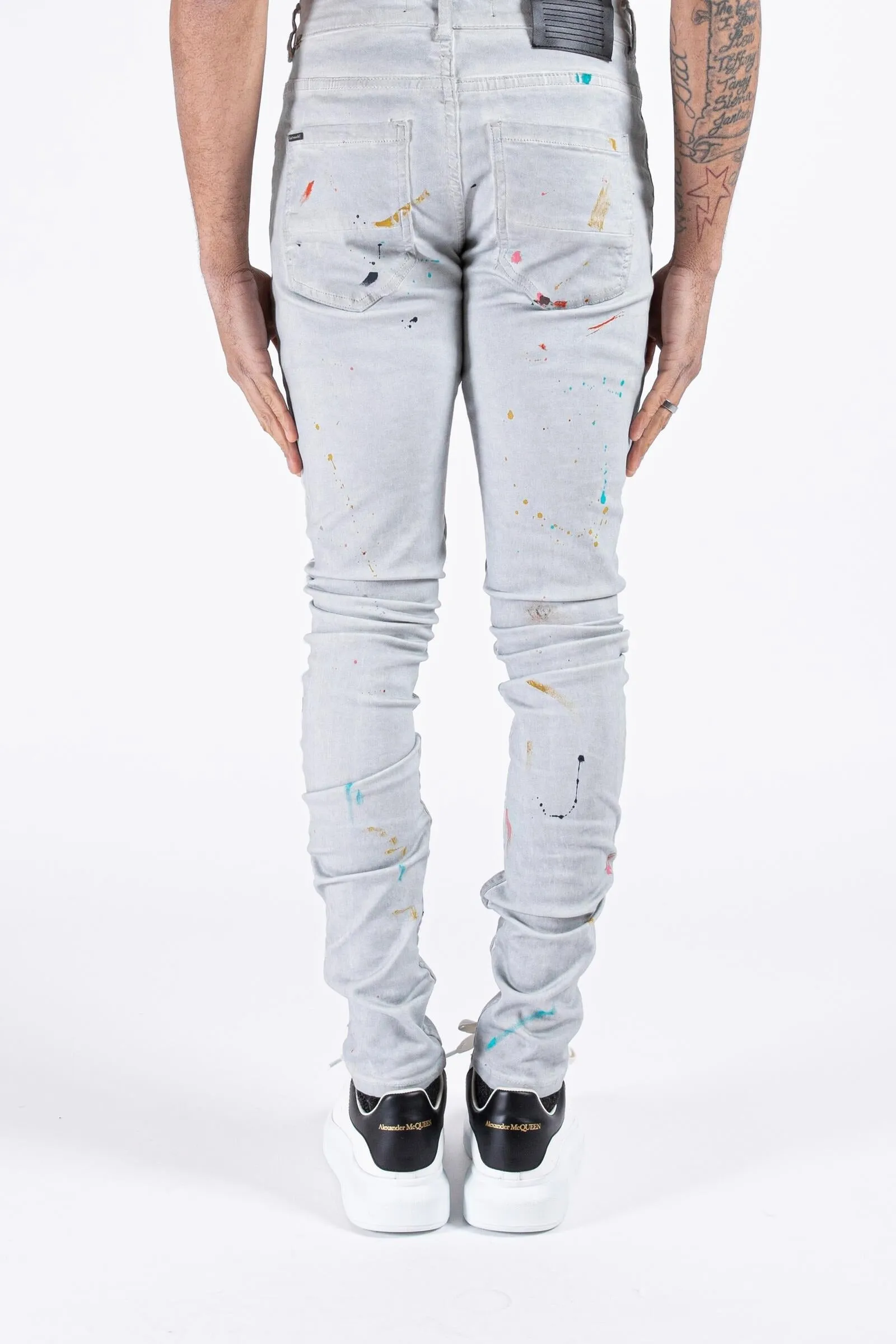 ZENOS WORD JEANS WHITE